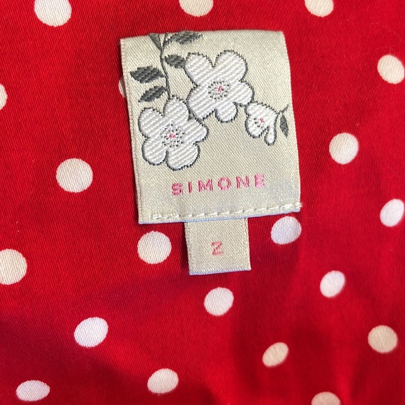 Simone Size 2 Red Polka Dot Pin-Up Style Dress with Pockets - Picture 4 of 5